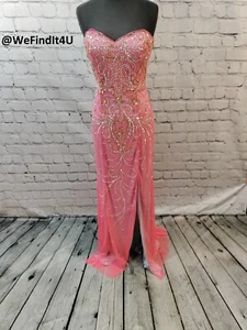 G1038 ALYCE 162764 SZ 6 WATERMELON PROM HOMECOMING FORMAL BLACK TIE DRESS GOWN - Picture 1 of 9