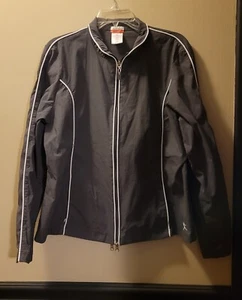 Danskin Now Grey White Light Weight Jacket W/Zip Pckts Style #DN613473 SZ XL 16 - Picture 1 of 5