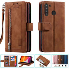 Leather Zipper Wallet Case Magnetic Flip Card Phone Case For Samsung Galaxy A21
