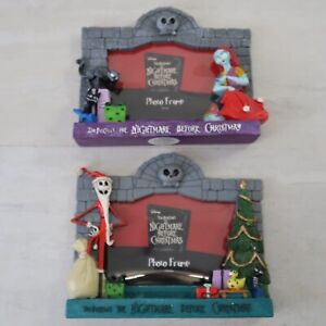 2 Disney Nightmare Before Christmas Picture Frames Set Jack & Sally 3D  4x6