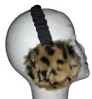 Fownes the Makers Of UGG Plush Leopard Faux Fur and Ruffle Band Earmuffs