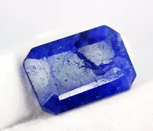 Piedras preciosas sueltas corte esmeralda zafiro azul ceilán natural 36,80 quilates certificadas - Imagen 1 de 7