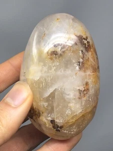 LARGE Natural Golden Healer Quartz Palm Stone Polished 8.6oz! N30 - Bild 1 von 12