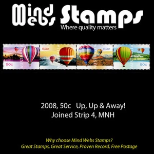 Australian Decimal Stamps 2008 Hot Air Balloons - Up, Up and Away, Strip 4 MNH - Picture 1 of 2