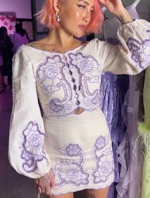 Vestido Alice McCall Nuevo con Etiquetas Talla AU 8/US 4 Capri Dreams Bordado Corte Mini NUEVO Foto 1 de 4