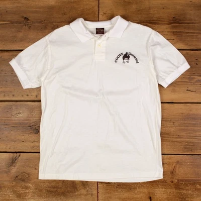 Vintage Single Stitch T Shirt Polo Shirt Medium 90s USA Made Cross Creek White - Imagem 1 de 4