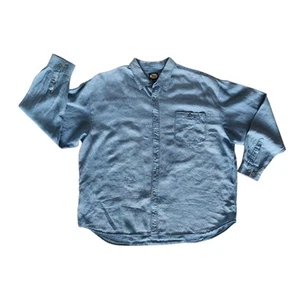 Camicia uomo TOMMY BAHAMA Chambray blu con bottoni manica lunga taglia 2XL - Foto 1 di 16