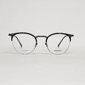 MODO 4422 Women's Ultra-Light Titanium Round Glasses in Gunmetal/Tortoise | 47mm - Picture 1 of 15
