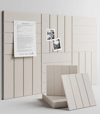 Felt Bulletin Board Tiles Large 36" X 24" Cork Board Alternative-6 Pack with 40  - Image 1 of 4