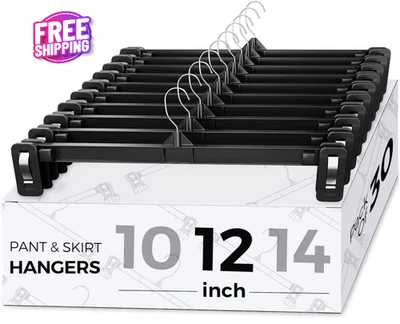 Perchas Para Pantalones Paquete De 30 Perchas De Plastico Negro, perchas de ropa — 第 1/4 张图片