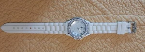 Geneva Womens Watch With White Silicone Band Japan Movement New Battery - Picture 1 of 6