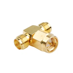 T Type SMA Connector SMA Male to 2 SMA Female Antenna Converter Adapter Test Set - Imagen 1 de 3