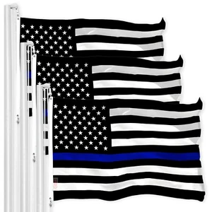 NEW G128 THIN BLUE LINE FLAG 3-PACK 3x5FT Printed Polyester Law Enforcement - Picture 1 of 5