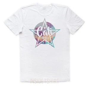 MAGLIETTA CALIFORNIA maglia stella palme long beach summer party T-SHIRT MAN - Picture 1 of 1
