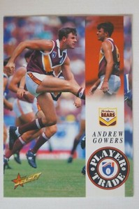 Brisbane Bears AFL Football Select Player Trade Football Card Andrew Gowers