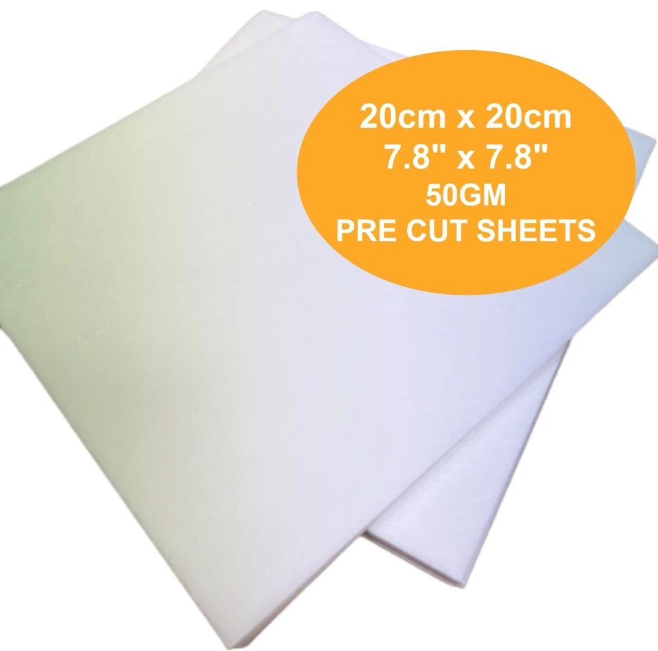 Tear A Way Backing for use on Embroidery Machine Pre-cut squares 20cm x 20cm