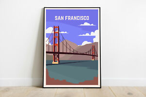 San Francisco travel poster, San Francisco retro print, vintage travel print 2