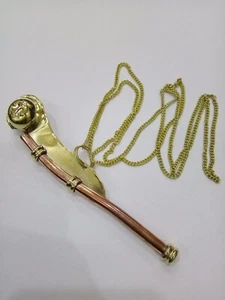 50 PCsVintage Copper Brass Bosun Whistle Navy Key ring Nautical Pendant Necklace - Picture 1 of 8