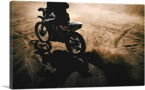 ARTCANVAS Dirt Bike Motocross Shadow Canvas Art Print - Picture 1 of 11