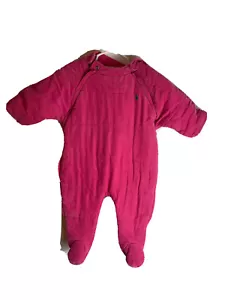 Ralph Lauren 9 Months Infant Snowsuit Bunting Snow Suit Pink Corduroy Cotton - Picture 1 of 10