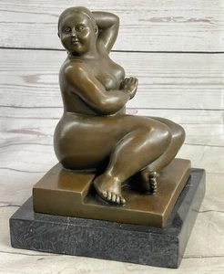Signed Fernando Botero Curvaceous Nude Bronze Sculpture Lost wax Method Artwork - Picture 1 of 10