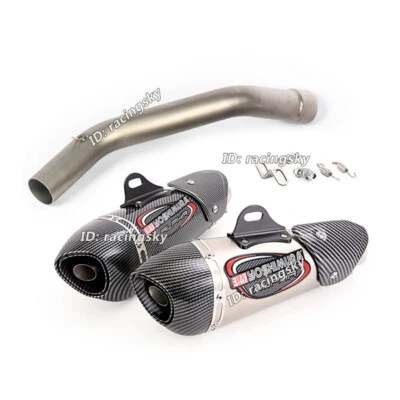 For Kawasaki Ninja ZX10R ZX1000 2008-2020 Exhaust Mid Link Pipe Tail Muffler 2'' - Изображение 1 из 4