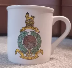 Royal Marine Gibraltar mug, White with Badge emblem on the front. - Picture 1 of 6