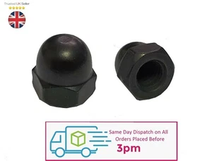 DOME Black Stainless Steel Nuts M3 M4 M5 M6 M8 M10 - Picture 1 of 5