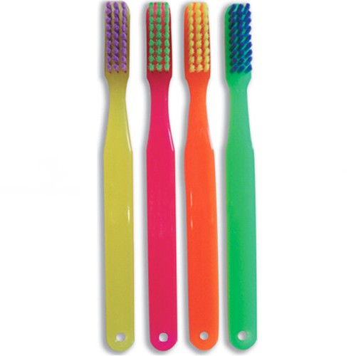 OraBrite 10927B OraLine Kid's Neon Toothbrushes 27 Tuft Extra Soft 72 ...