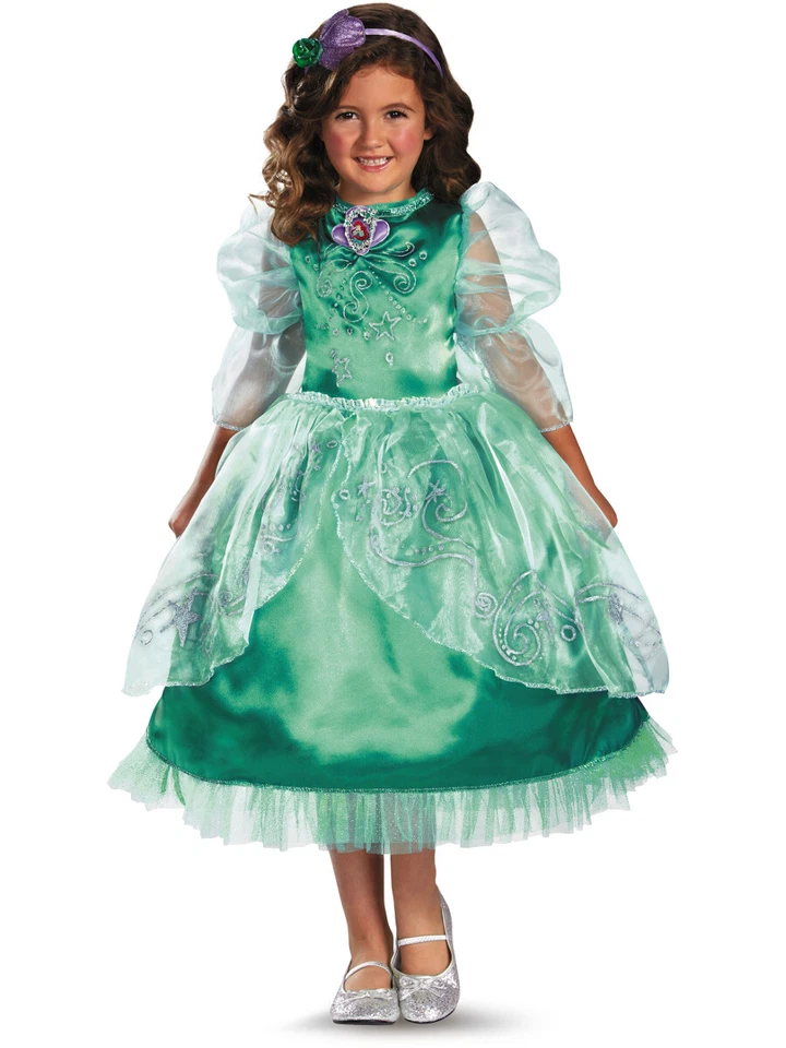 A Pequena Sereia Ariel Deluxe Vestido Brilhante Fantasia Menina Criança 3-4T - Imagem 1 de 1
