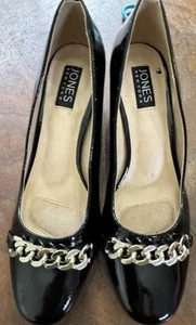The Korsa Chain dress pump by Jones New York- Block Heel-Patent Leather Sz 7.5 - Picture 1 of 6