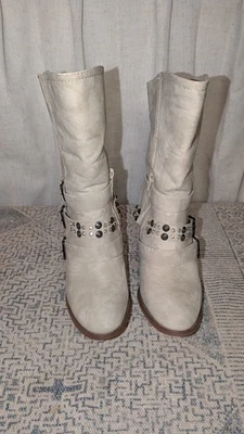 Botas Bling Mujer Estrás Talla 10 Beige Cremallera Trasera Sin Clasificar Foto 1 de 4