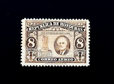 Марка Гондураса - 1946 Франклин Рузвельт Япония победа Sn C163 авиапочта r68🔥 - Изображение 1 из 2