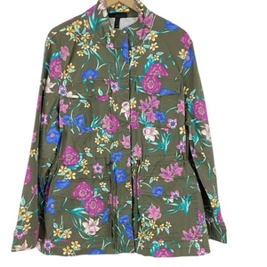 Lane Bryant Womens Lightweight Utility Jacket Plus Size 18/20 Floral Cinch Waist - Picture 1 of 10