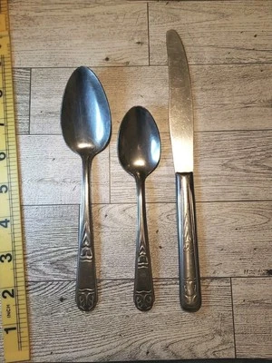 Винтажный корпус тюльпан 1Tbsp 1Tsp 1 нож столовые приборы - Изображение 1 из 4