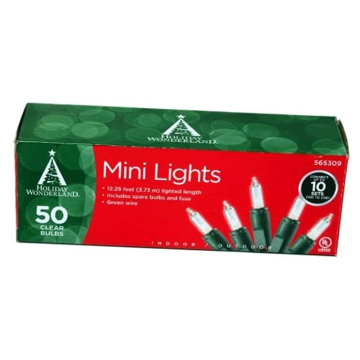 Holiday Wonderland 50-count Clear Christmas Light Set 1 Noma/inliten Green Wire
