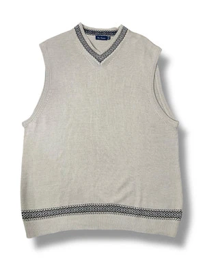 Paul Frederick Vest Mens 3XLT Wool Blend Knit Beige Golf Preppy - Image 1 of 4