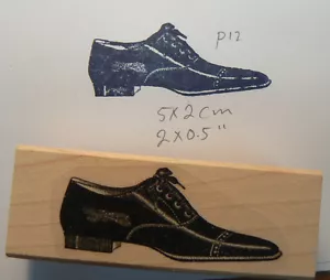 P12 Victorian shoe rubber stamp 1.6x0.7" WM - Picture 1 of 2