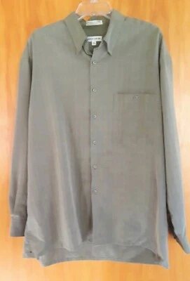 PIERRE CARDIN зеленый клетчатый мужской воротник на пуговицах платье рубашка размер XL - Изображение 1 из 4