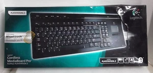 Logitech Bluetooth Cordless MediaBoard Pro for Playstation 3 PS3 Pre-owned - Picture 1 of 5