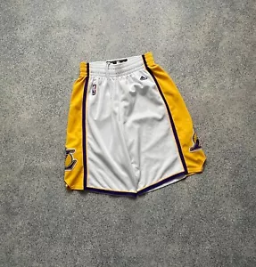 Los Angeles Lakers Basketball Shorts NBA Adidas 2013 Size S White Mens Adult - Picture 1 of 6