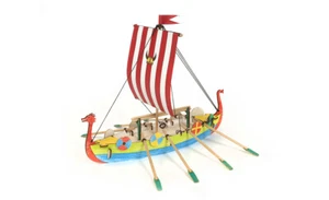 BARCA VICHINGA PER BAMBNI IN LEGNO DA COSTRUIRE dimensionI : 285x230x280mm - Imagen 1 de 8