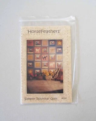 Sampler Roundup Wall Quilt Pattern 330 Horsefeathers Texas Flag Horses 67x 67 in - Image 1 of 3
