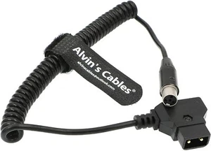 Mini XLR 4 Pin Buchse auf D-Tap Coiled Stromkabel für ARRI RED Kameras TVlogic - Bild 1 von 3