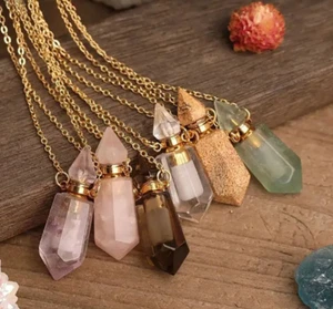 Natural Crystal Pendant Screwtop-Bottles! - Picture 1 of 12