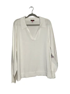 Vince Camuto Women's V Neck Long Sleeve White SZ 2X - Picture 1 of 5