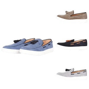 Mocassini Uomo Eleganti in Camoscio Sneakers con Nappine Scarpe Basse Slip On - Picture 1 of 29