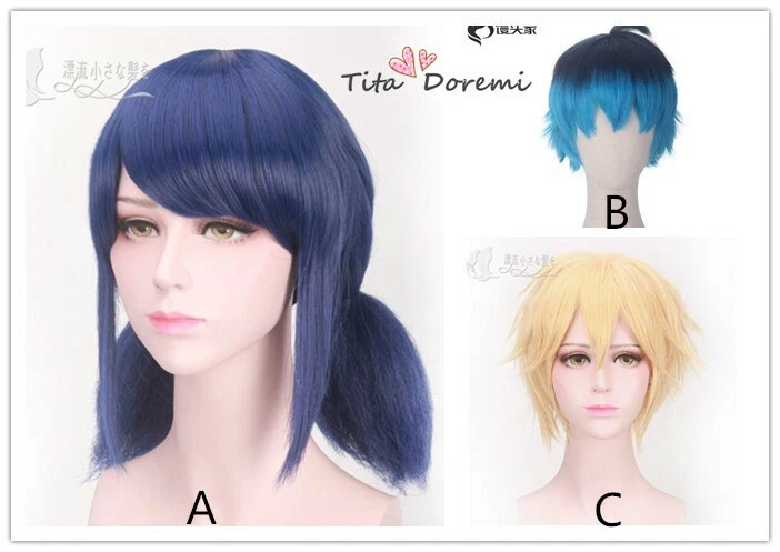 TITA-DOREMI Halloween Perücke Cosplay Wig Costume Miraculous Ladybug Party Anime Haar