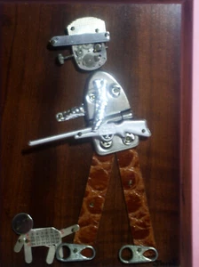 Shirley Heuser Assemblages by Shirl Art made w/ Different Kind Pieces of metal - Picture 1 of 7