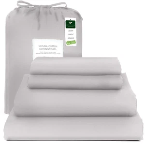 100% Cotton 4 Piece Bed Sheets Set Queen King Size With Pillowcases -Deep Pocket - Picture 1 of 72